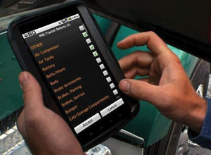 drivers for fleets using a xata maintenance program capture pre-trip inspection information in a mobile communication device for immediate transfer to the fleet.