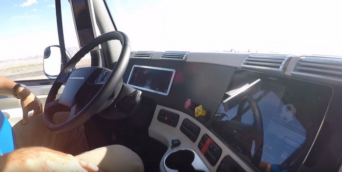 Inside Freightliner Inspiration Truck Autonomous